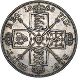1888 Double Florin - Victoria British Silver Coin - Nice