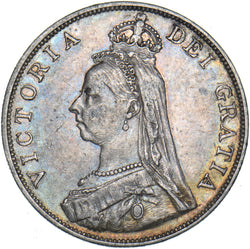 1889 Double Florin - Victoria British Silver Coin - Nice