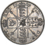 1889 Double Florin - Victoria British Silver Coin - Nice