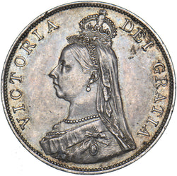 1890 Double Florin - Victoria British Silver Coin - Very Nice