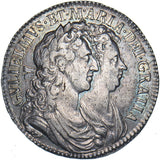 1689 Halfcrown - William & Mary British Silver Coin - Very Nice