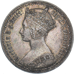 1881 Gothic Florin (xxri Flaw) - Victoria British Silver Coin - Very Nice
