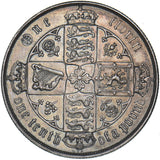 1881 Gothic Florin (xxri Flaw) - Victoria British Silver Coin - Very Nice