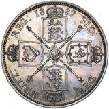 1887 Florin - Victoria British Silver Coin - Very Nice