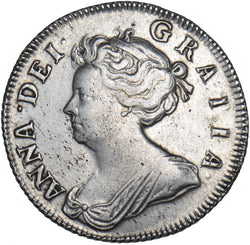 1705 Shilling (Roses & Plumes) - Anne British Silver Coin - Nice
