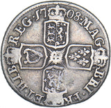 1708 E* Shilling (Edinburgh Local dies) - Anne British Silver Coin