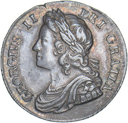 1736 Shilling - George II British Silver Coin - Very Nice
