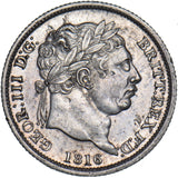 1816 Shilling - George III British Silver Coin - Very Nice