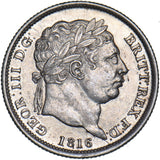 1816 Shilling - George III British Silver Coin - Very Nice