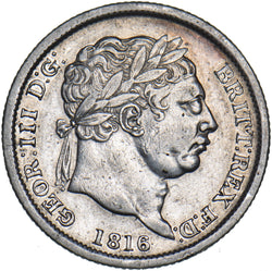 1816 Shilling - George III British Silver Coin - Nice