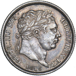 1816 Shilling - George III British Silver Coin - Very Nice