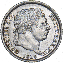 1816 Shilling - George III British Silver Coin - Very Nice