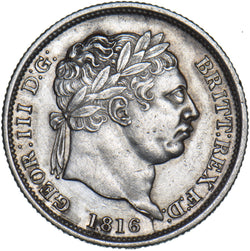 1816 Shilling - George III British Silver Coin - Nice