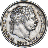1816 Shilling - George III British Silver Coin - Nice