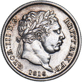 1816 Shilling - George III British Silver Coin - Nice
