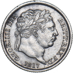 1817 Shilling - George III British Silver Coin - Nice
