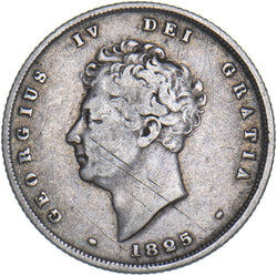 1825 Shilling (Bare Head) - George IV British Silver Coin