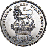 1825 Shilling (Bare Head) - George IV British Silver Coin - Very Nice