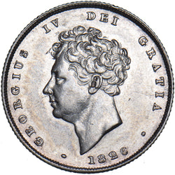 1826 Shilling - George IV British Silver Coin - Very Nice