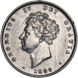 1826 Shilling - George IV British Silver Coin - Very Nice