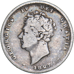 1827 Shilling - George IV British Silver Coin