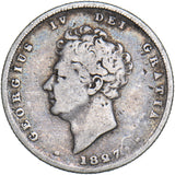 1827 Shilling - George IV British Silver Coin