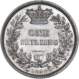 1844 Shilling - Victoria British Silver Coin - Very Nice