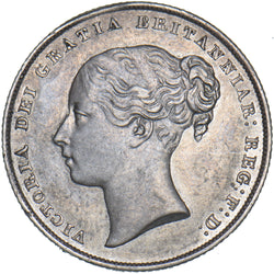 1855 Shilling - Victoria British Silver Coin - Very Nice