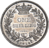 1855 Shilling - Victoria British Silver Coin - Very Nice