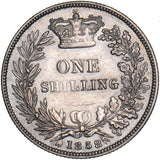 1858 Shilling (8 Over 9) - Victoria British Silver Coin - Nice