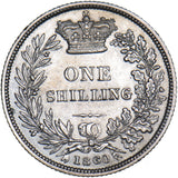 1860 Shilling - Victoria British Silver Coin - Very Nice