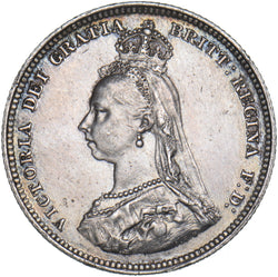 1887 Shilling - Victoria British Silver Coin - Very Nice