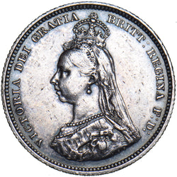1887 Shilling - Victoria British Silver Coin - Nice