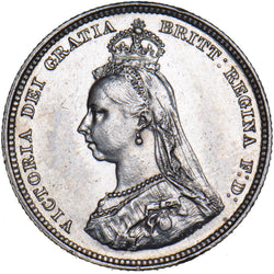 1887 Shilling - Victoria British Silver Coin - Very Nice