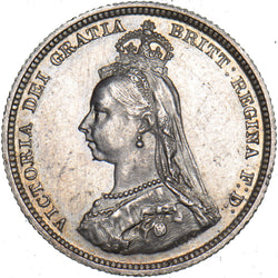 1887 Shilling - Victoria British Silver Coin - Superb