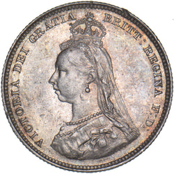 1887 Shilling - Victoria British Silver Coin - Very Nice