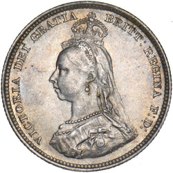 1887 Shilling - Victoria British Silver Coin - Very Nice