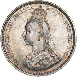 1887 Shilling - Victoria British Silver Coin - Superb