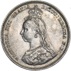 1887 Shilling - Victoria British Silver Coin - Very Nice
