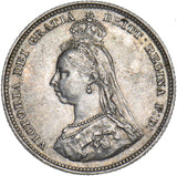 1887 Shilling - Victoria British Silver Coin - Very Nice