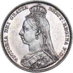 1889 Shilling - Victoria British Silver Coin - Very Nice