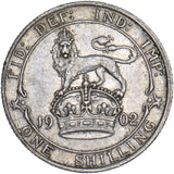 1902 Shilling - Edward VII British Silver Coin - Nice