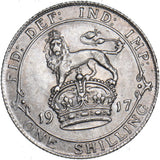 1917 Shilling - George V British Silver Coin - Very Nice