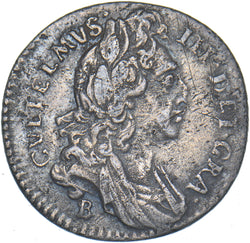 1696 B Sixpence (Bristol Mint) - William III British Silver Coin