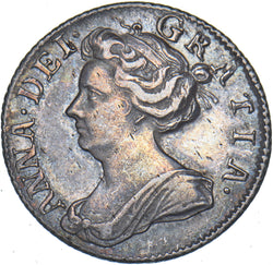 1707 Sixpence - Anne British Silver Coin - Very Nice