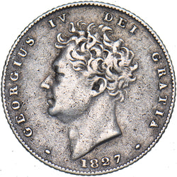1827 Sixpence - George IV British Silver Coin - Nice
