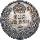 1887 Sixpence - Victoria British Silver Coin - Very Nice