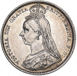 1887 Sixpence - Victoria British Silver Coin - Very Nice