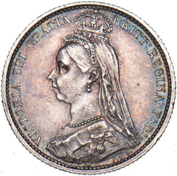 1887 Sixpence (R Over I) - Victoria British Silver Coin - Very Nice