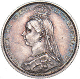 1887 Sixpence (R Over I) - Victoria British Silver Coin - Very Nice